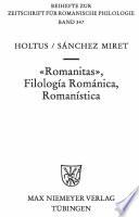 libro Romanitas , Filología Románica, Romanística