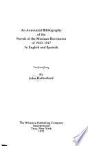 libro An Annotated Bibliography Of The Novels Of The Mexican Revolution Of 1910 1917