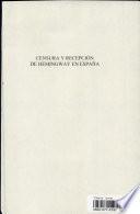 libro Censura Y Recepción De Hemingway En España