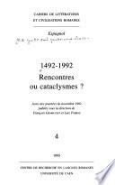 1492 1992 : Rencontres Ou Cataclysmes
