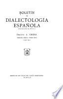 Boletín De Dialectología Española