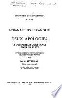 Deux Apologies à L Empereur Constance Pour Sa Fuite