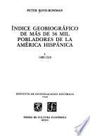Índice Geobiográfico De Más De 56 Mil Pobladores De La América Hispánica
