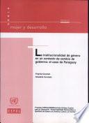 La Institucionalidad De Género En Un Contexto De Cambio De Gobierno