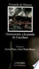libro Anotaciones A La Poesía De Garcilaso