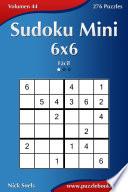 libro Sudoku Mini 6x6   Fácil   Volumen 44   276 Puzzles