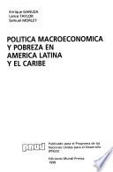 libro Política Macroeconómica Y Pobreza En América Latina Y El Caribe