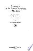 libro Antología De La Poesía Española (1939 1975)