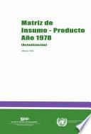 Matriz De Insumo Producto Año 1978. Actualización