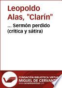 … Sermón Perdido (crítica Y Sátira)