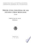 libro Tercer Censo Industrial De Los Estados Unidos Mexicanos 1940. Embotellado De Aguas Minerales