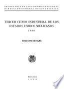 Tercer Censo Industrial De Los Estados Unidos Mexicanos 1940. Sombreros De Palma